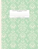 Calligraphy Practice Paper Notebook Slant Lined Graph Paper Grid For Script Hand Lettering And Penmanship Practice Large 85x11 120 Pages Pretty Damask Green