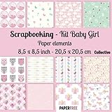 Scrapbooking Kit Baby Girl Paper Elements 85 X 85 Inch 205 X 205 Cm