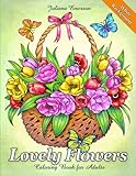 Lovely Flowers Coloring Book For Adults White Background