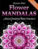 Flower Mandalas Adult Coloring Book Volume 2 Black Background