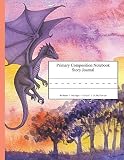 Primary Composition Notebook Story Journal Educational Writing And Drawing Handwriting Activity Workbook Purple Lavender Violet Dragon