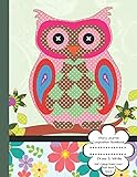 Story Journal Composition Notebook Draw Write Half College Ruled Lines Half Blank Space Combined Note And Sketch Workbook Top Bottom Colorful Owl With Soft Pastel Color