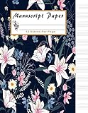 Manuscript Paper Floral Blank Sheet Music Notebook Musicians Notebook 130 Pages Of Staff Paper 12 Staves Per Pagemusic Life