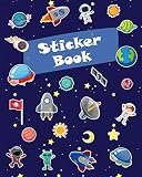 Sticker Book Space Rockets Planets Icons Blank Sticker Book For Boy Collection Notebook Page Size 8x10 Inches 80 Pages Children Family Kids Activity Book Ultimate Sticker Book