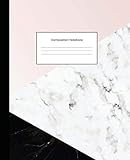 Composition Notebook Black Pink White Marble Wide Ruled Blank Lined Cute Notebooks For Girls Teens Women School Home Writing Notes Journal Composition Notebooks