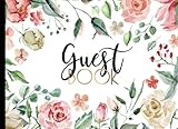 Guest Book Gorgeous Watercolor Pink And Gold Boho Chic With Gold Text And Floral Cover Rustic Guestbook For Wedding Bridal Shower Birthday Visitors Cabin Rentals Or Bed And Breakfast