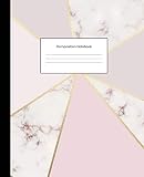 Composition Notebook Pink Gold White Geometric Marble Wide Ruled Blank Lined Cute Notebooks For Girls Teens Women School Home Writing Notes Journal Composition Notebooks