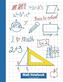 Math Notebook 12 Inch Squares Lined Graph Paper Composition Notebook Large 85x11 2 Squares Per Inch