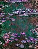 Notebook Large Blank Sketchbook Drawingssketches Monets Water Lilies Purple Contemporary Interpretation