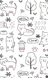 20192020 2 Year Monthly Pocket Planner Mini 4x65 Cute Cat Pattern 24 Month Agenda Volume 6