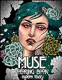 Muse A Coloring Book Collection Of Female Portraits Florals And Magic