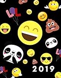 2019 Cute Emoticon Fun Week To View Daily Diary And Planner For Scheduling Monthly Agenda And Goals For The Year