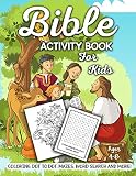 Bible Activity Book For Kids Ages 48 A Fun Kid Workbook Game For Learning Coloring Dot To Dot Mazes Word Search And More