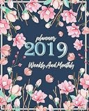 2019 Planner Weekly And Monthly Weekly Daily And Monthly Calendar Schedule Organizer Journal Notebook With Holiday And Peony Floral Cover