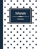 Calligraphy Writing Paper Blank Exercise Book Hand Lettering Practice Composition Notebook Blue White Dots Pattern Workbook