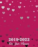 20192023 Five Year Planner Pink Heart Cover 8 X 10 Five Year 20192023 Calendar Planner Monthly Calendar Schedule Organizer 60 Months Calendar Planner With Holidays And Inspirational Quotes