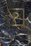 P Cute Initial Monogram Letter P Dot Grid Bullet Notebook Pretty Girly Personalized Journal Diary With Dotted Grid Pages For Girls And Women Russian Tundra Grey Marble Gold