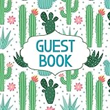 Guest Book Cactus Guest Book Succulent Guestbook For Wedding Baby Shower Birthday Party Vacation Rental Anniversary Party Office Boutique Teal Pink White Cacti 112 Pages 825 X