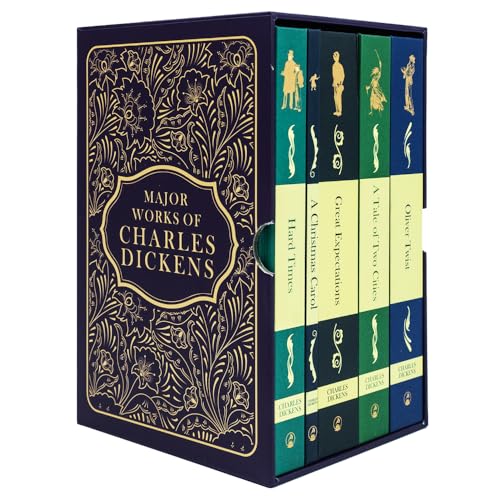 Portada de Major Works of Charles Dickens 5 Books Deluxe Hardback Set - A Christmas Carol, Oliver Twist, Great Expectations, A Tale of Two Cities, Hard Times