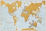 Carte Du Monde Scratch The World%C2%AE   %C3%A9dition De Voyage   Cadeau De Voyage   Format A3 42cm (largeur) X 29,7 Cm (hauteur)