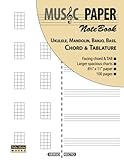 Music Paper Notebook Ukulele Mandolin Banjo Bass Chord Tablature