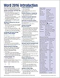 Microsoft Word 2016 Introduction Quick Reference Guide Windows Version Cheat Sheet Of Instructions Tips Shortcuts Laminated Card