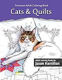 Cats Quilts Adult Coloring Book