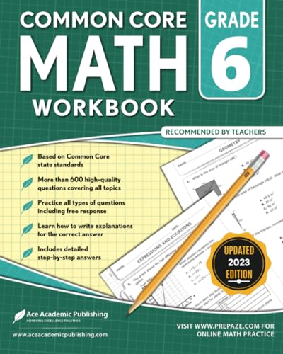 6th Grade Math Workbook: Common Core cover