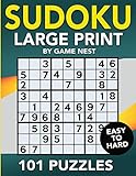 Sudoku Large Print 101 Puzzles Easy To Hard One Puzzle Per Page Easy Medium And Hard Large Print Puzzle Book For Adults Puzzles Games For Adults