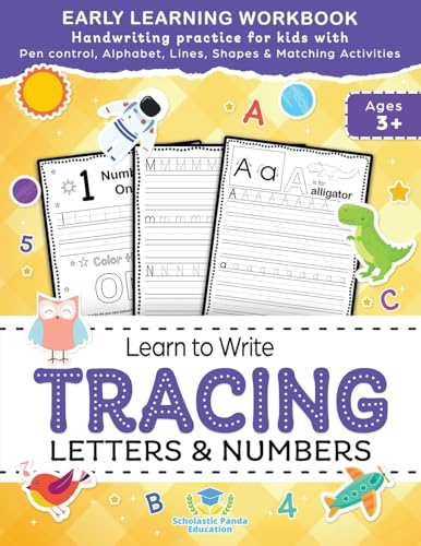 Learn to Write Tracing Letters & Numbers, Early Learning Workbook, Ages 3 4 5 cover