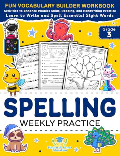 Spelling Weekly Practice for 3rd Grade cover