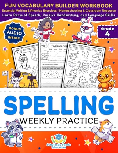 Spelling Weekly Practice for 4th Grade cover