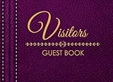 Visitors Guest Book Purple Faux Leather Visitors Book For Hotel Bb Guest House And Business