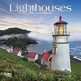 Lighthouses 2020 7 X 7 Inch Monthly Mini Wall Calendar With Foil Stamped Cover Ocean Sea Coast English Spanish And French Edition