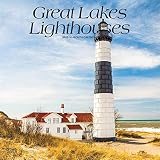 Great Lakes Lighthouses 2020 12 X 12 Inch Monthly Square Wall Calendar Usa United States Of America Nature Lake English French And Spanish Edition