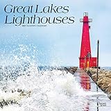 Great Lakes Lighthouses 2021 12 X 12 Inch Monthly Square Wall Calendar Usa United States Of America Nature Lake