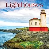 Lighthouses 2021 7 X 7 Inch Monthly Mini Wall Calendar With Foil Stamped Cover Ocean Sea Coast