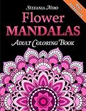 Flower Mandalas Adult Coloring Book Black Background