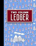 Two Column Ledger Cash Book Accounting Ledger Notebook Business Ledgers And Record Books Cute Winter Skiing Cover 85 X 11 100 Pages