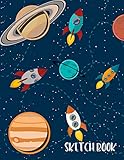 Sketch Book for Kids: Solar System and Rockets Blank Drawing Book Paper Sketching Journal Large size 8.5x11 Inches 100 Page (Sketch Book for Drawing)