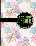 4 Column Ledger Accounting Bookkeeping Notebook Accounting Record Keeping Books Ledger Paper Pad Hydrangea Flower Cover 85 X 11 100 Pages Volume 84