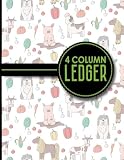 4 Column Ledger Accounting Bookkeeping Notebook Accounting Record Keeping Books Ledger Paper Pad Cute Farm Animals Cover 85 X 11 100 Pages