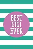 Best Gigi Ever 6x9 Journal Lined Personalized Writing Notebook 120 Pages Spring Crocus Purple And Arcadia Green Stripes With Inspirational Gift For Mothers Day Or Other Holidays