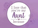 I Love That Youre My Aunt Because Prompted Fill In Blank I Love You Book For Aunts Gift Book For Aunt Things I Love About You Book For Aunt Aunt Nephew I Love You Because Book Volume 11