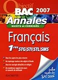 Franais 1es Stgstistlsms Annales Sujets Et Corrigs