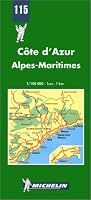 Michelin French Riviera-East (Alpes-Maritimes), France Map No. 115