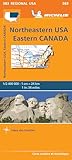 Carte Northeastern Usa Eastern Canada Michelin