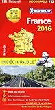 Carte France 2016 Ind%C3%A9chirable Michelin