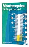 De l'esprit des lois, tome 1 (GF)