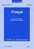 Fran%C3%A7ais : Textes Et M%C3%A9thodes, Bts, Professeur